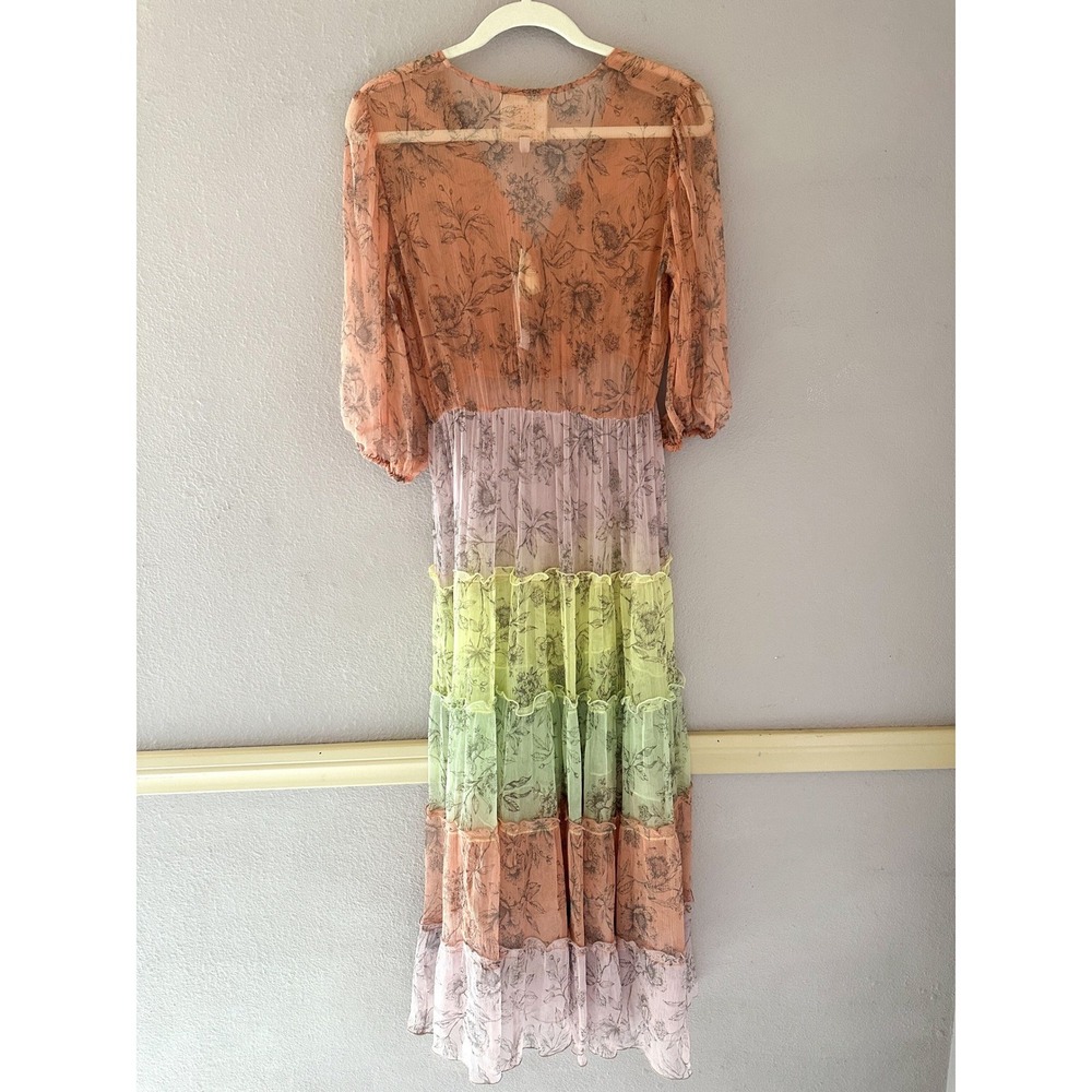 NWT Johnny Was Liza Midi Dress 100% Silk Bohemian Floral Size Small‎ - Picture 5 of 5